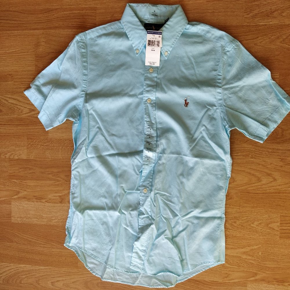 NWT Polo Ralph Lauren Chambray Oxford Short Sleeve Shirt